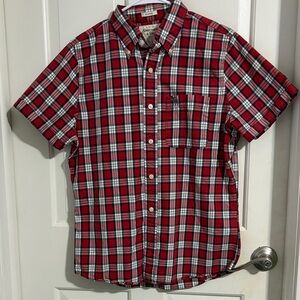 Abercrombie & Fitch Red and White Plaid Shirt